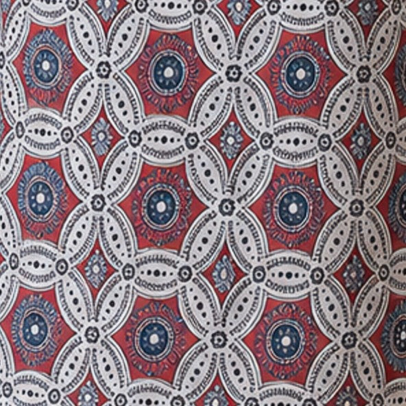 Ajrakh Mashru Silk Natural Dye Screen Print Hand Printed Unstitched Kurta Fabric 2.50 Mtr Length - SKU : AI02503C