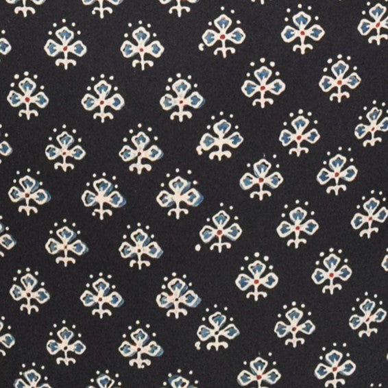 Ajrakh Modal Silk Natural Dye Hand Block Print Unstitched Kurta Fabric 2.50 Mtr Length - SKU : AI17101H
