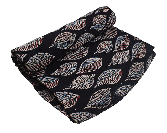 Ajrakh Modal Silk Natural Dye Hand Block Print Unstitched Kurta Fabric 3.00 Mtr Length - SKU : AI17102X