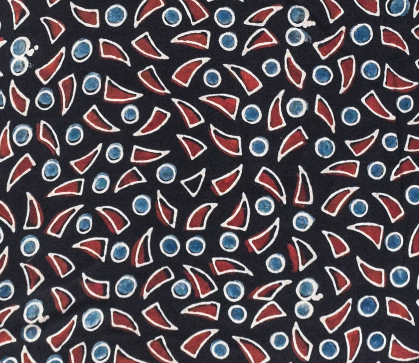 Ajrakh Modal Silk Natural Dye Hand Block Print Unstitched Kurta Fabric 3 Mtr Length - SKU : AI2250BP