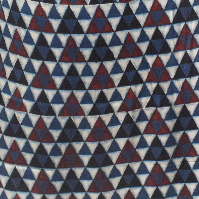 Ajrakh Modal Silk Natural Dye Hand Block Print Unstitched Kurta Fabric 2.50 Mtr Length - SKU : AI30101K
