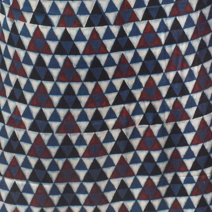 Ajrakh Modal Silk Natural Dye Hand Block Print Unstitched Kurta Fabric 3.00 Mtr Length - SKU : AI30102K