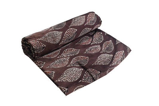 Ajrakh Modal Silk Natural Dye Hand Block Print Unstitched Kurta Fabric 3.00 Mtr Length - SKU : AI17102U