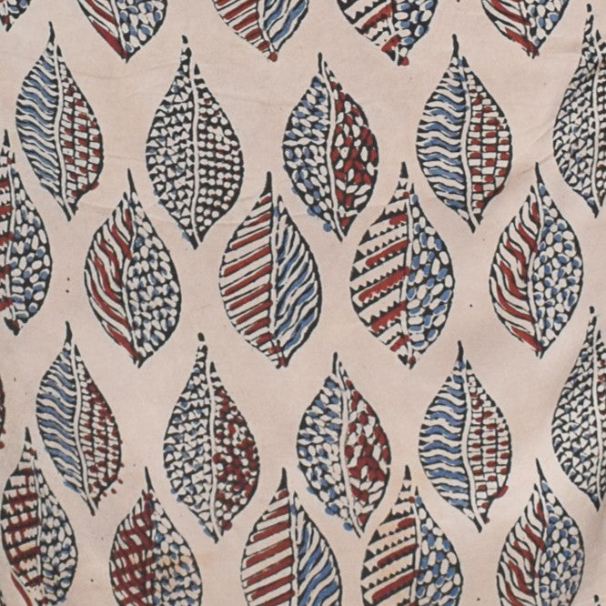 Ajrakh Modal Silk Natural Dye Hand Block Print Unstitched Kurta Fabric 3.00 Mtr Length - SKU : AI17102T