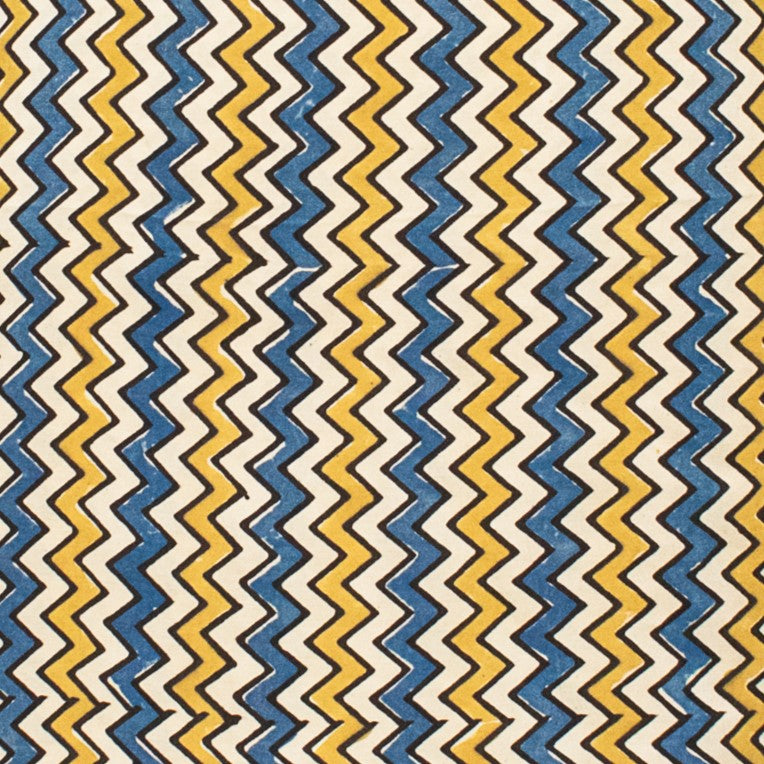 Ajrakh Modal Silk Natural Dye Hand Block Print Unstitched Kurta Fabric Mtr Length 2.5 Mtr Length - SKU : ID02801M