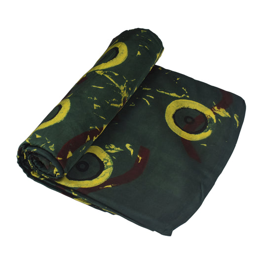 Ajrakh Modal Silk Natural Dye Hand Block Print Unstitched Kurta Fabric 3.00 Mtr Length - SKU : AI20102E