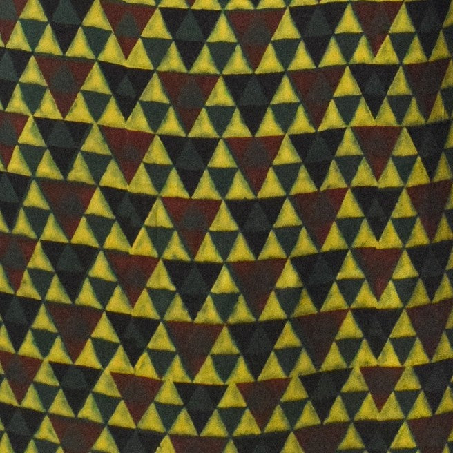 Ajrakh Modal Silk Natural Dye Hand Block Print Unstitched Kurta Fabric 3.00 Mtr Length - SKU : AI30102P