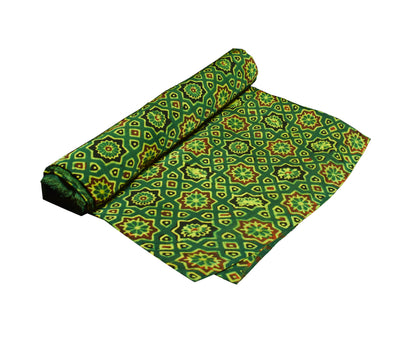 Ajrakh Modal Silk Natural Dye Hand Block Print Fabric    2.5 Mtr  Length  -  SKU : ID21902H