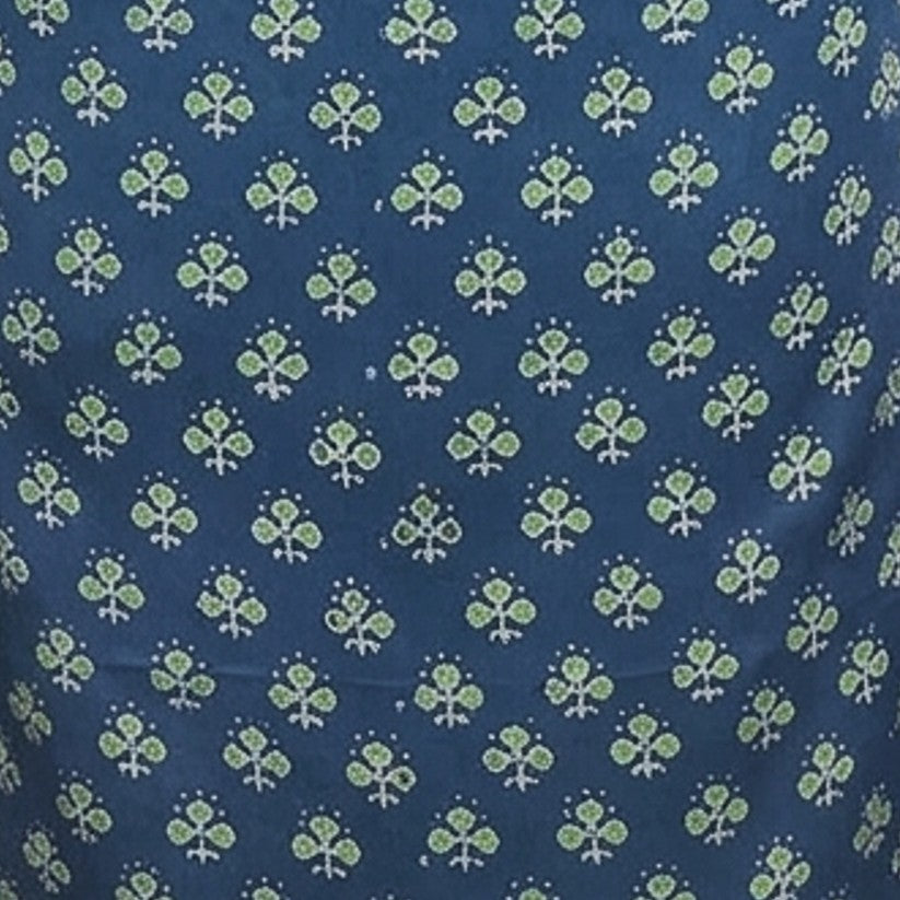 Ajrakh Modal Silk Natural Dye Hand Block Print Unstitched Kurta Fabric 2.50 Mtr Length - SKU : AI17101B
