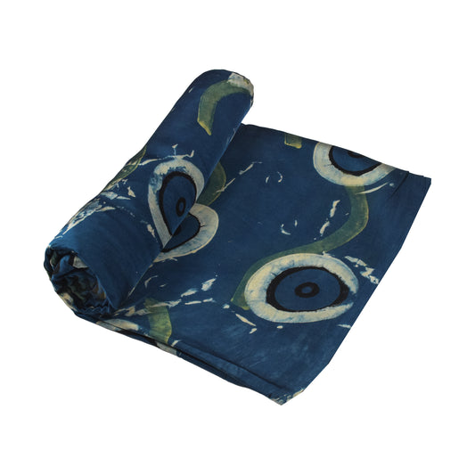 Ajrakh Modal Silk Natural Dye Hand Block Print Unstitched Kurta Fabric 3.00 Mtr Length - SKU : AI20102G