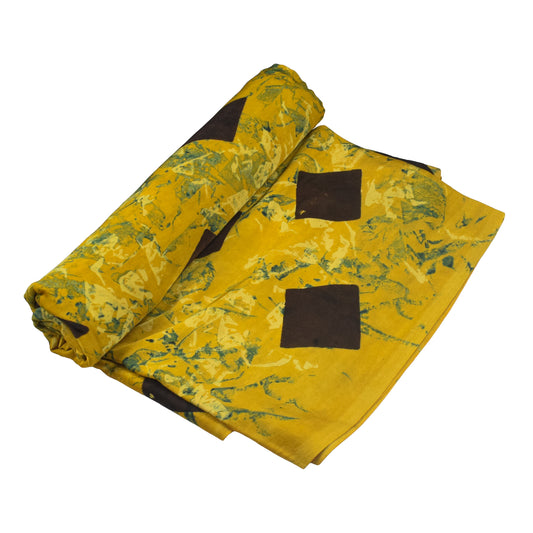 Ajrakh Modal Silk Natural Dye Hand Block Print Unstitched Kurta Fabric 3.00 Mtr Length - SKU : AI20102X