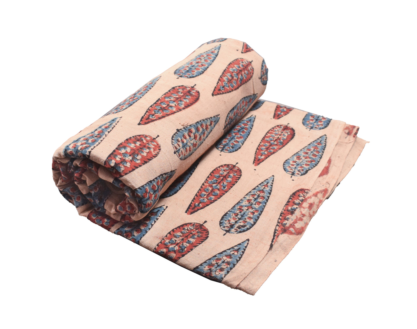 Ajrakh Kala Cotton Natural Dye Hand Block Print Unstitched Kurta Fabric    2.5 Mtr  Length  -  SKU : DB22B01C