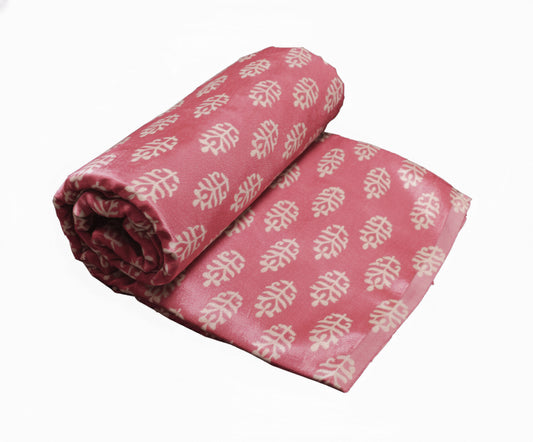 Screen Print Hand Printed Mashru Silk Unstitched Kurta Fabric 3 Mtr Length - SKU : HM01C06C