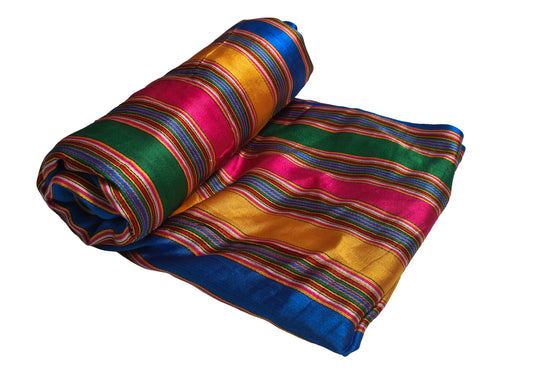 Handloom Woven Mashru Silk Handloom Fine Stripes Unstitched Kurta Fabric 36 Inch Width 2.00 Mtr Length - SKU : HM30401B