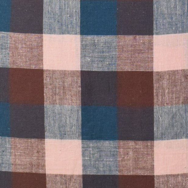 Weaving Design Kala Cotton Small Chex Designs Handloom Woven Unstitched Kurta Fabric Mtr Length 2.5 Mtr Length - SKU : DB27501A