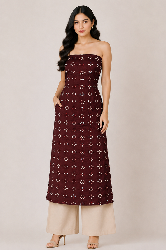 Multi (Bandhej - Tie Dye) Modal Silk Unstitched Kurta Fabric Mtr Length 2.5 Mtr Length - SKU : KH25801B