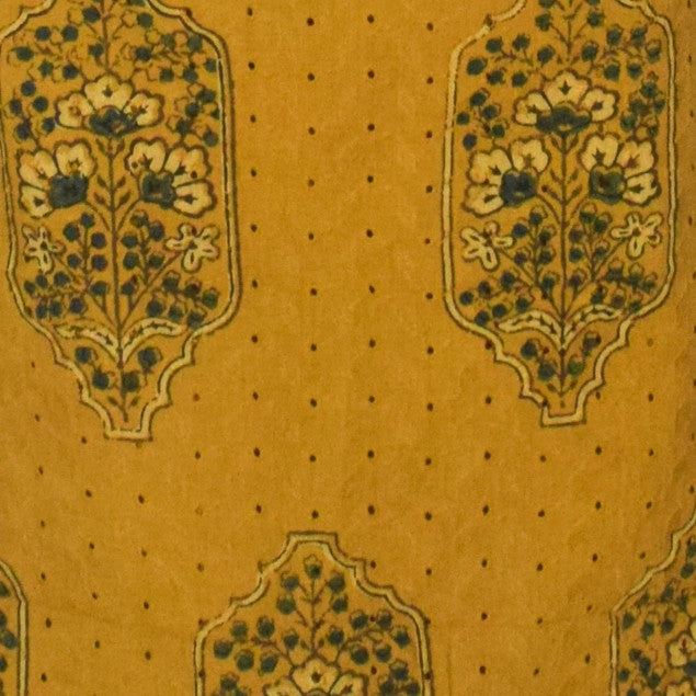Ajrakh Cotton Natural Dye Hakoba Design Hand Block Print Unstitched Kurta Fabric Mtr Length 1.25 Mtr Length - SKU : MK12904F