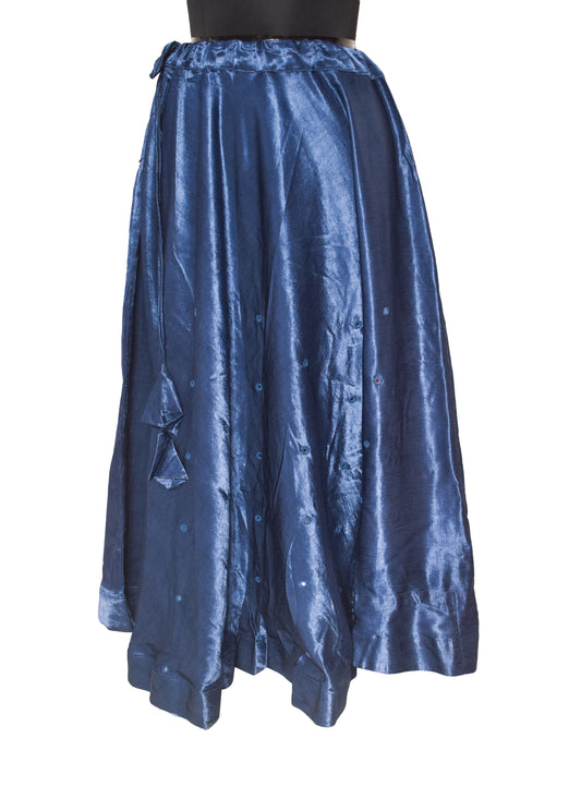 Mirror Work Mashru Silk Round Shape Mirror Work Garba Skirt - SKU: EK13902C