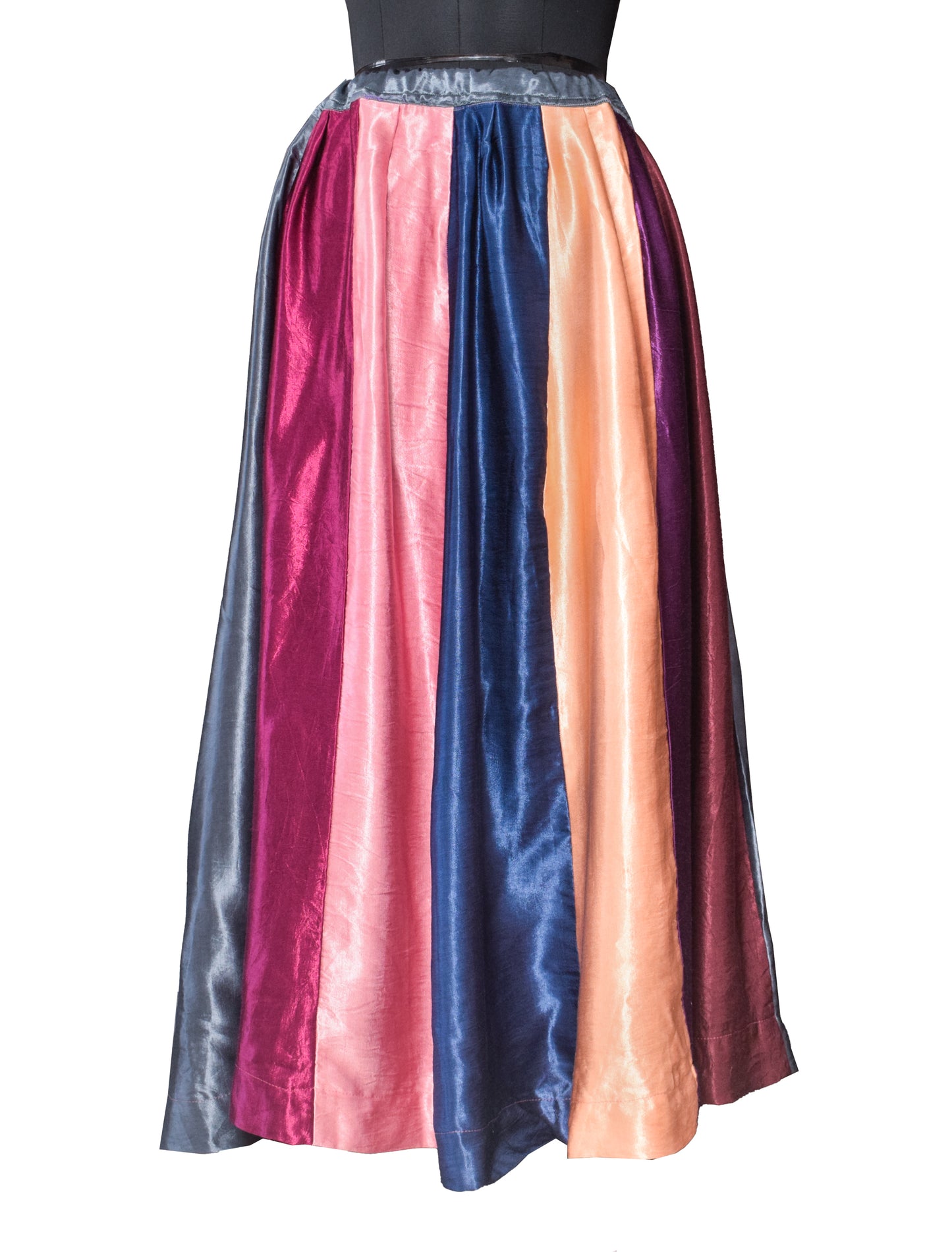 Plain Dyeing Mashru Silk Applique Work Garba Skirt   - 4 Mtr Flare (Gher)    -  SKU : EK29902B