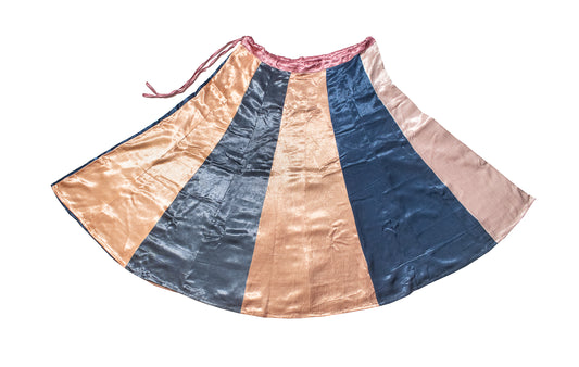 Plain Dyeing Mashru Silk 18 Kali Applique Work Garba Skirt - 4.5 Mtr Flare (Gher) - SKU : EK20901A