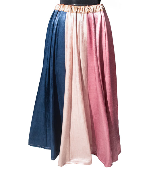 Plain Dyeing Mashru Silk 18 Kali Applique Work Garba Skirt - 4.5 Mtr Flare (Gher) - SKU : EK20901B