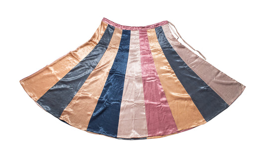 Plain Dyeing Mashru Silk 18 Kali Applique Work Garba Skirt - 4.5 Mtr Flare (Gher) - SKU : EK20901C