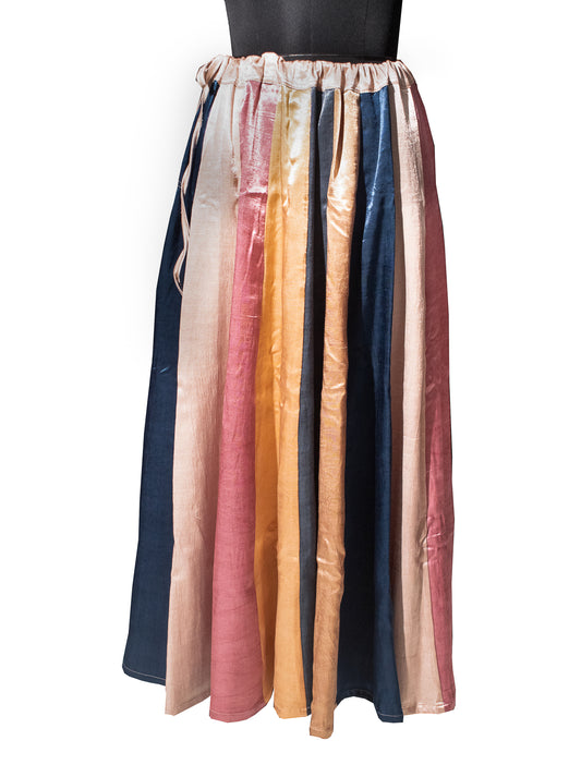 Plain Dyeing Mashru Silk 18 Kali Applique Work Garba Skirt - 4.5 Mtr Flare (Gher) - SKU : EK20901D