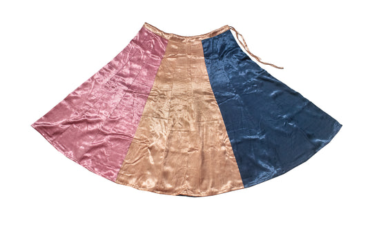 Plain Dyeing Mashru Silk 18 Kali Applique Work Garba Skirt - 4.5 Mtr Flare (Gher) - SKU : EK20901G