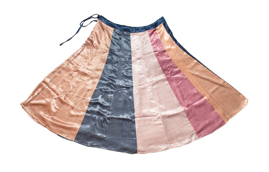 Plain Dyeing Mashru Silk 18 Kali Applique Work Garba Skirt - 4.5 Mtr Flare (Gher) - SKU : EK20901H