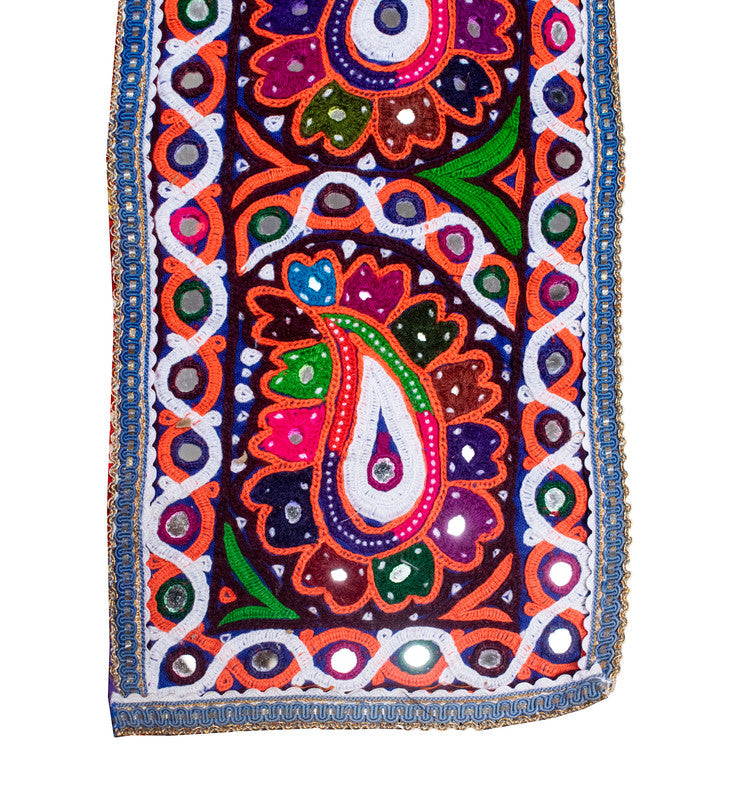 Ahir Work Cotton Hand Embroidered Mirror Work Handwork Patch - SKU : MD20401J