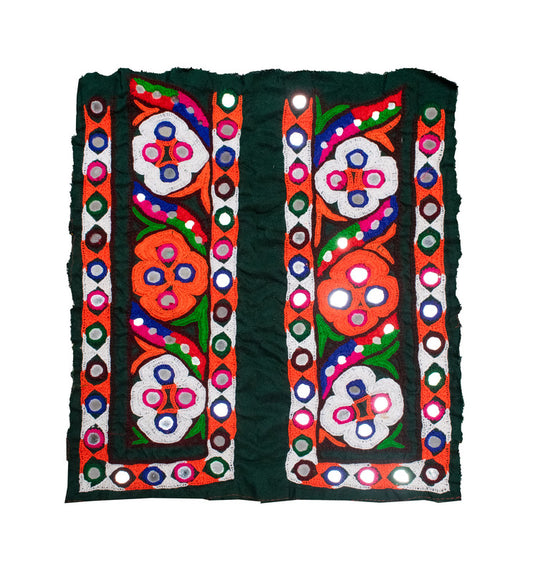Ahir Work Cotton Hand Embroidered Mirror Work Handwork Patch - SKU : MD20401I