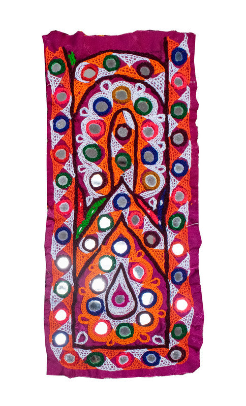 Ahir Work Cotton Hand Embroidered Mirror Work Handwork Patch - SKU : MD20401K