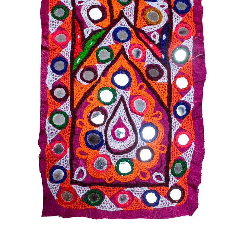 Ahir Work Cotton Hand Embroidered Mirror Work Handwork Patch - SKU : MD20401K