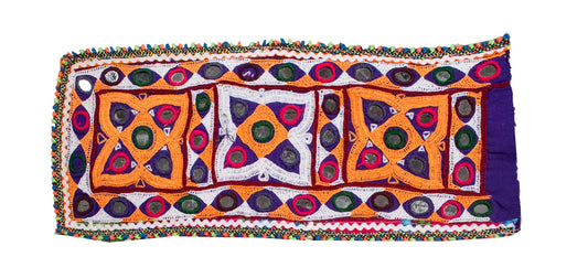 Ahir Work Cotton Hand Embroidered Mirror Work Handwork Patch - SKU : MD20401F