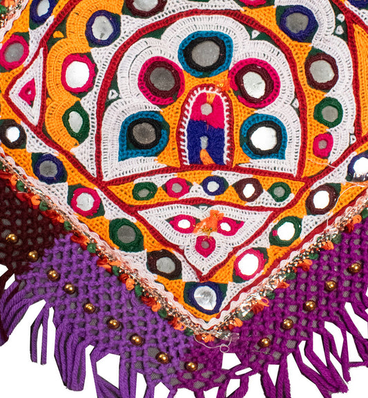 Ahir Work Cotton Hand Embroidered Mirror Work Handwork Patch - SKU : MD22401G