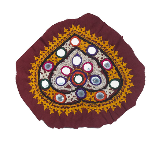 Bavalia Work Cotton Hand Embroidered Mirror Work Handwork Patch - 14 cms Length - SKU : EK01102A