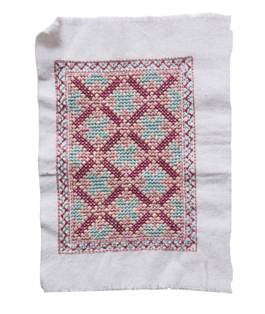 Jat Work Cotton Hand Embroidered Handwork Patch - 15 cms Length - SKU : SH10603A