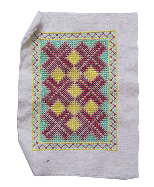 Jat Work Cotton Hand Embroidered Handwork Patch - 15 cms Length - SKU : SH10603B