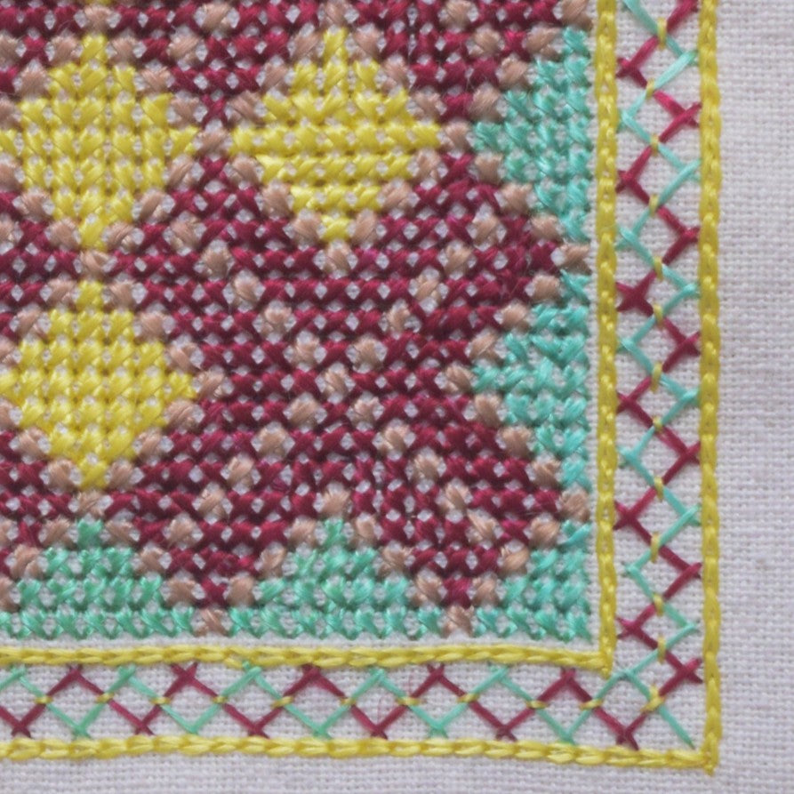 Jat Work Cotton Hand Embroidered Handwork Patch - 15 cms Length - SKU : SH10603B