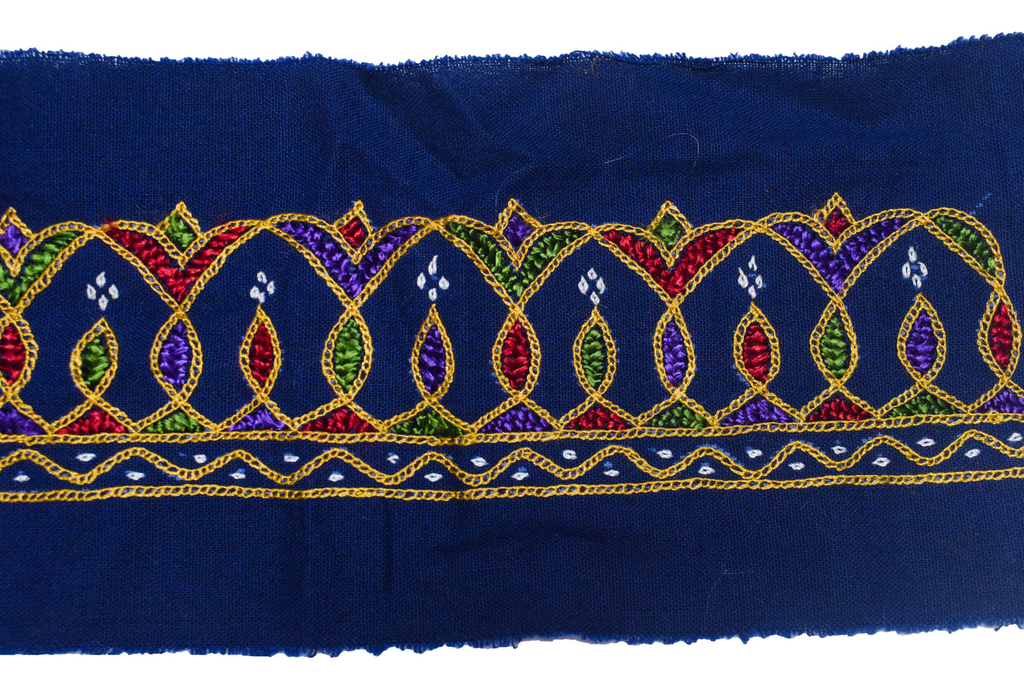 Hand Embroidery Cotton Handwork Patch - 22 cms Length - SKU : GG10928C