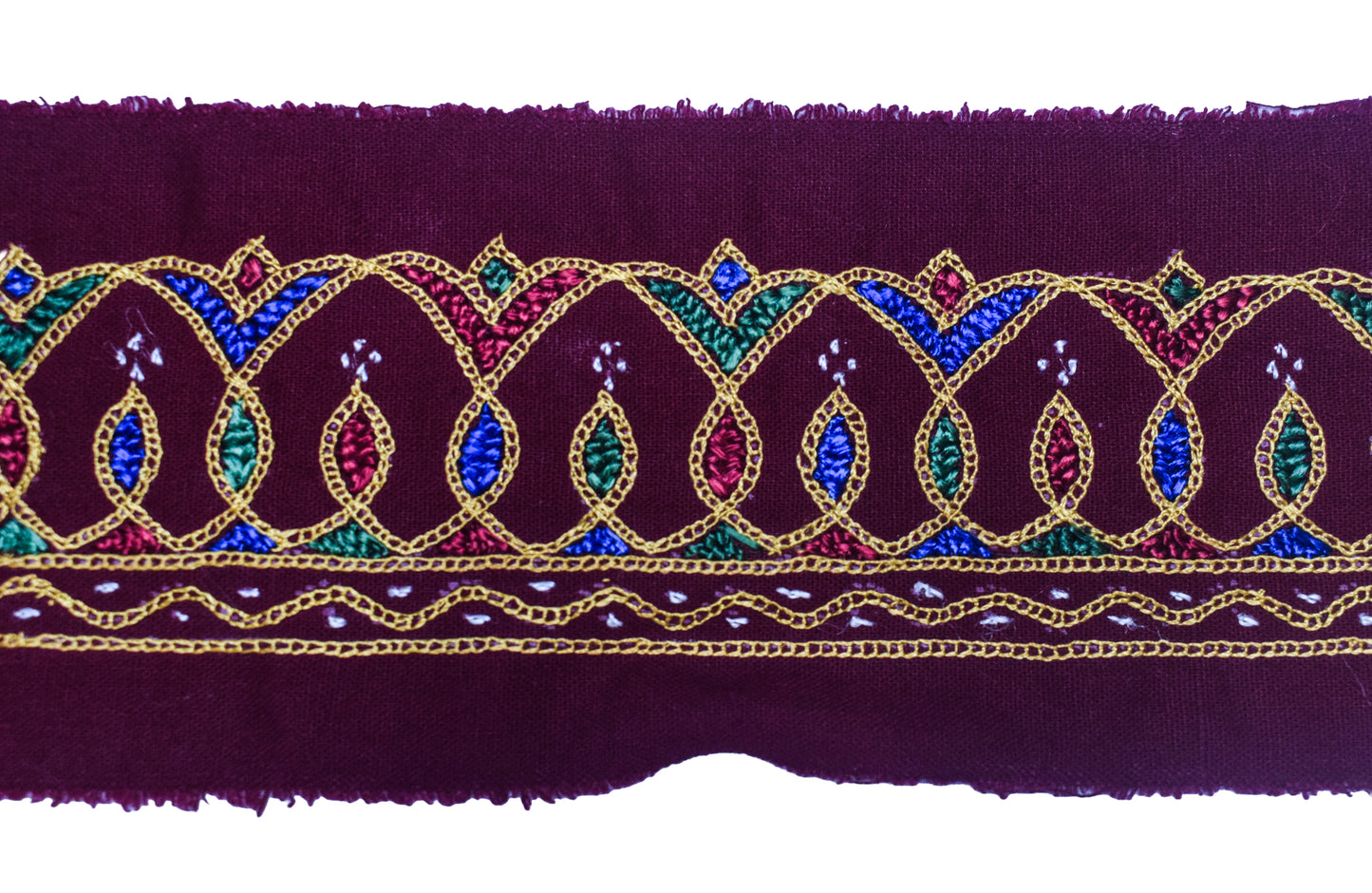 Hand Embroidery Cotton Handwork Patch - 22 cms Length - SKU : GG10928A