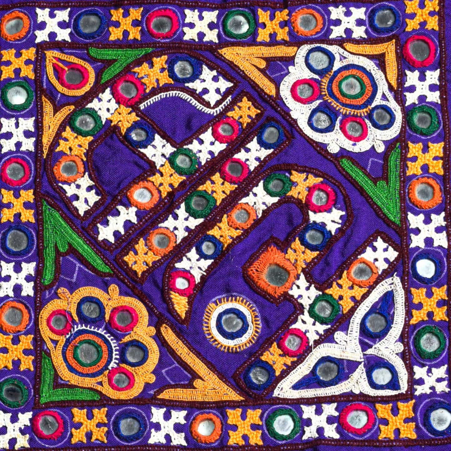 Bavalia Work Cotton Mirrorwork Ahir Work Handwork Patch - 20 cms Length - SKU : VS27804A