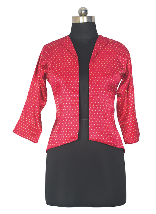 Hand Block Print Cotton Hand Printed Jacket - SKU: MC07A01A