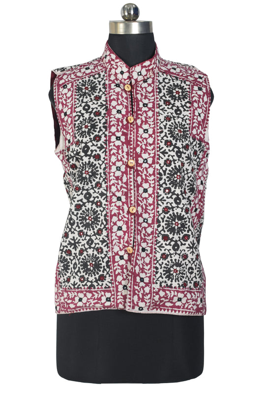 Bela Print Cotton Small Mirror Work Koti - 65 cms Length - SKU : KU22502A
