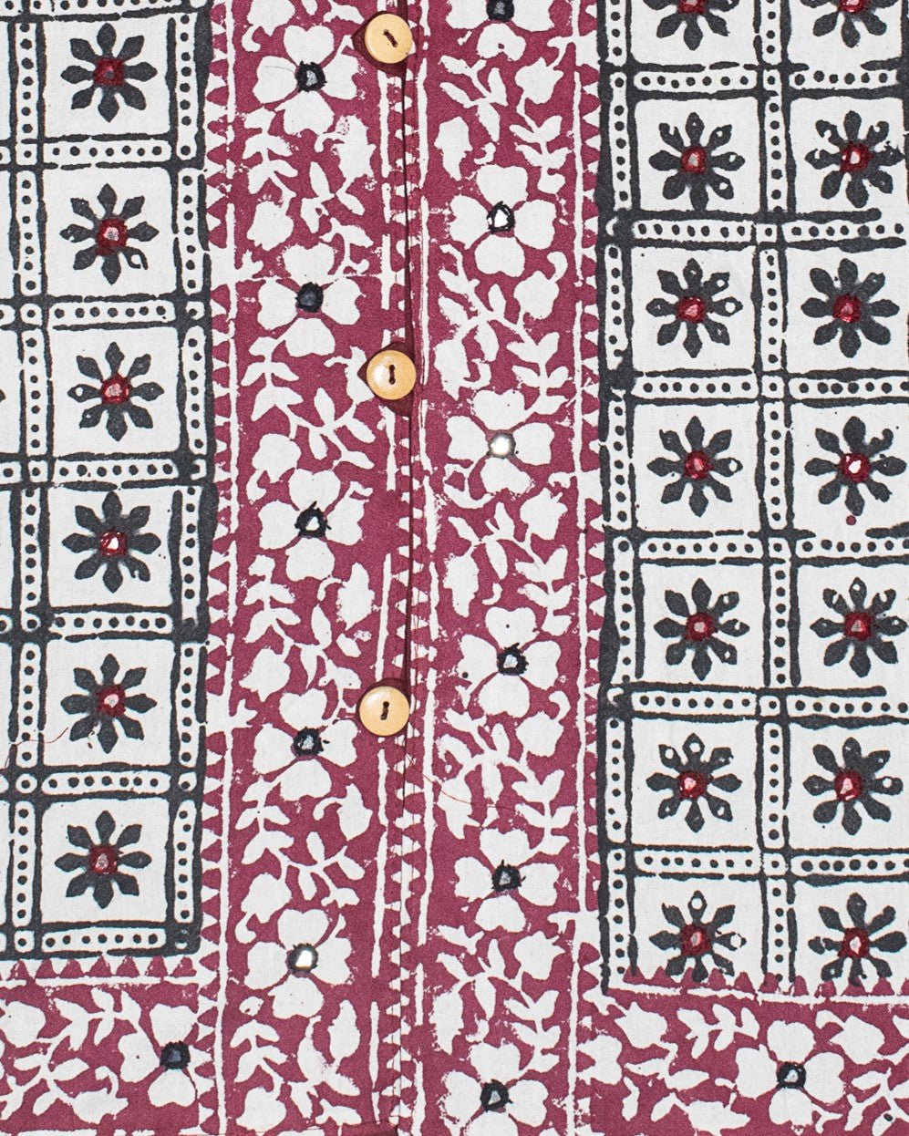 Bela Print Cotton Small Mirror Work Koti - 65 cms Length - SKU : RD03801A