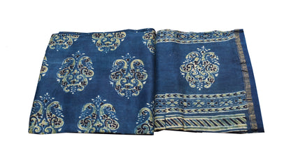 Ajrakh Chanderi Silk Natural Dye Hand Block Print Kurta-Dupatta (Two Piece Set)   - 2.5  Mt Top    -  SKU : ID05A01A