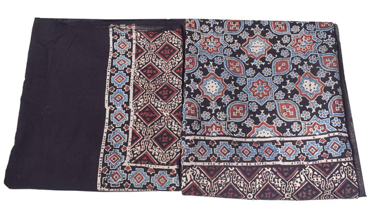 Ajrakh Cotton Natural Dye Hand Block Print Kurta-Dupatta (Two Piece Set) with Full Ajrakh Heavy Dupatta - 2.5 Mt Top - SKU : RM10302A