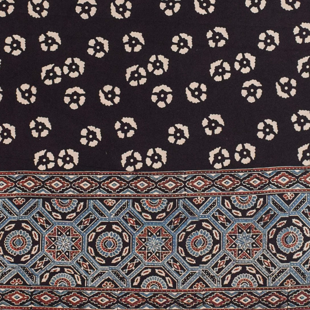 Ajrakh Cotton Natural Dye Hand Block Print Kurta-Dupatta (Two Piece Set) with Full Ajrakh Heavy Dupatta - 2.5 Mt Top - SKU : RM10302C