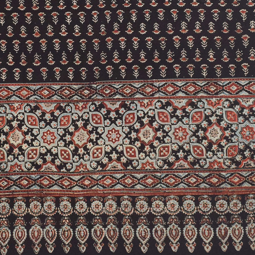 Ajrakh Cotton Natural Dye Hand Block Print Kurta-Dupatta (Two Piece Set) with Full Ajrakh Heavy Dupatta - 2.5 Mt Top - SKU : RM10302D