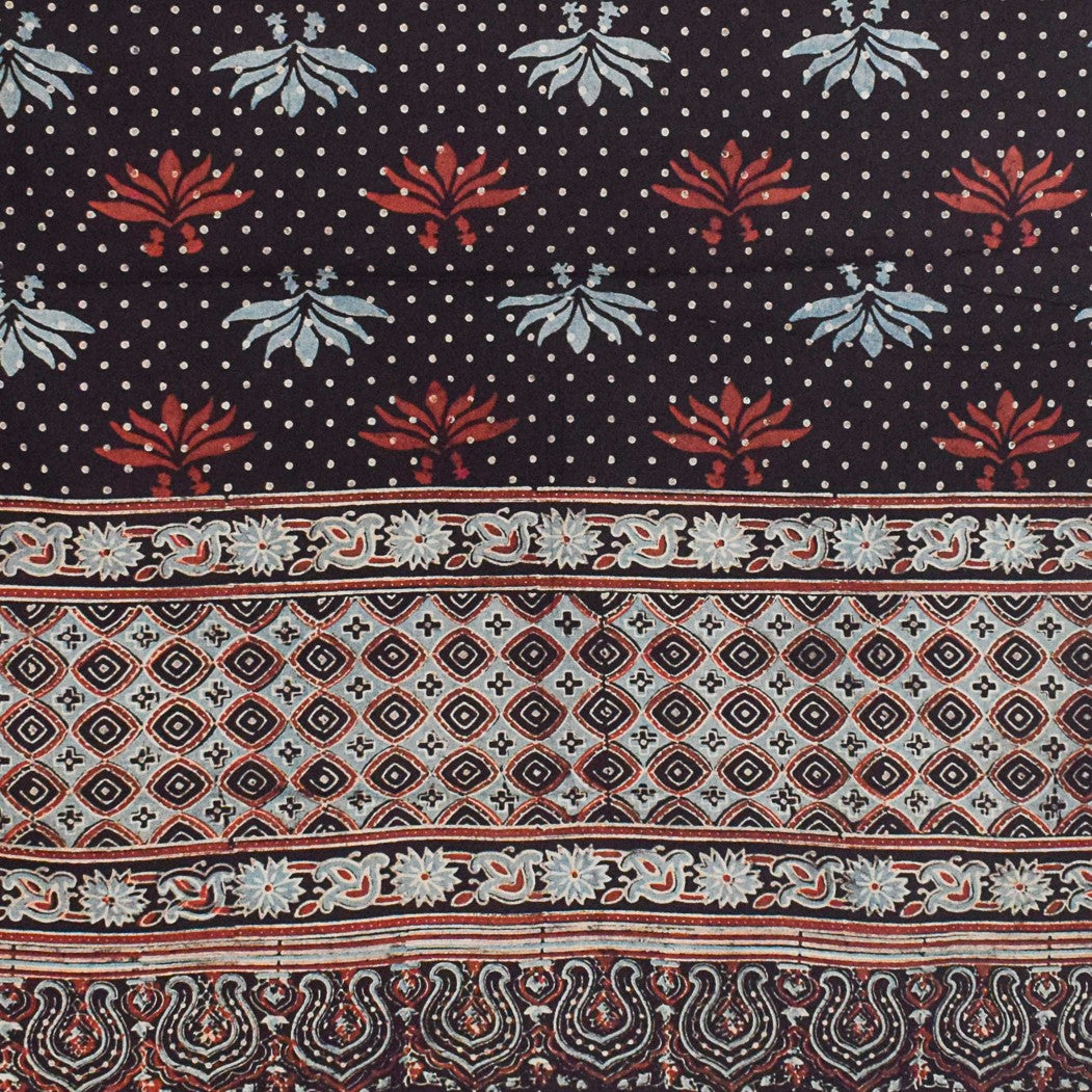 Ajrakh Cotton Natural Dye Hand Block Print Kurta-Dupatta (Two Piece Set) with Full Ajrakh Heavy Dupatta - 2.5 Mt Top - SKU : RM10302E